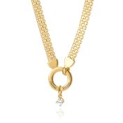 Helena Circle Milanese Chain Name Necklace with 0.5ct Diamond [18K Gold Vermeil]