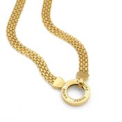 Helena Circle Milanese Chain Name Necklace with Diamonds [18K Gold Vermeil]