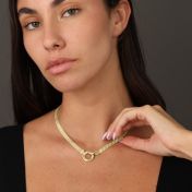 Helena Circle Milanese Chain Name Necklace [18K Gold Vermeil]