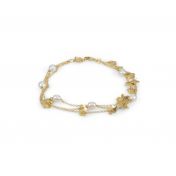 Flowers and Pearls Bracelet [18K Gold]