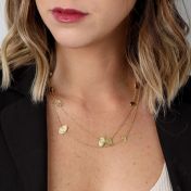 Gold Stones and Rhodolite Necklace [18K Gold]