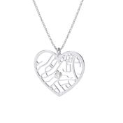 Ties of Heart Map Necklace [14 Karat White Gold]