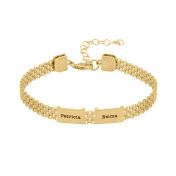 Herringbone Name Bracelet [18k Gold Vermeil]