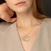 Precious Spot Map Necklace with Sideways Cross [18K Gold Vermeil]