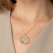 Precious Spot Map Necklace with Sideways Cross [18K Gold Vermeil]