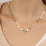 Helena Circle Milanese Chain Name Necklace [18K Gold Vermeil]