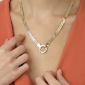 Helena Circle Milanese Chain Name Necklace [18K Gold Vermeil]