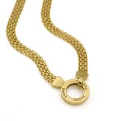 Helena Circle Milanese Chain Name Necklace [18K Gold Vermeil]