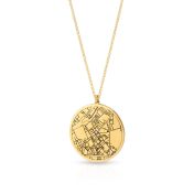 Precious Spot Engraved Map Necklace [18K Gold Vermeil]