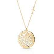 Precious Spot Map Necklace with Sideways Cross [18K Gold Vermeil]