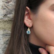 Triskele Blue Topaz Earrings [18K Gold]