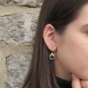Framed Green Amethyst Earrings [18K Gold]