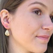 Dew Drop Leaf Earrings [18K Gold]