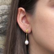Pearl Dangle Earrings [18K Gold]