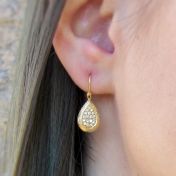 Golden Drop Pave Earrings [18K Gold]