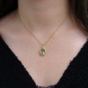 Green Amethyst Oval Necklace [18K Gold]