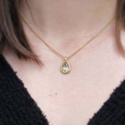Green Amethyst Drop Necklace [18K Gold]