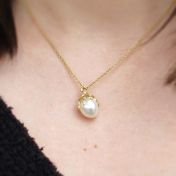 Pearl with Leaves Necklace [18K Gold]