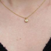 Diamond Halo Necklace [18K Gold]
