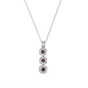 Red Sapphire Necklace [18K White Gold]