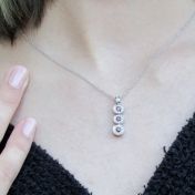 Red Sapphire Necklace [18K White Gold]