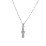 Stacked Stones Necklace [18K White Gold]
