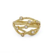 Coral Diamond Ring [14K Gold]
