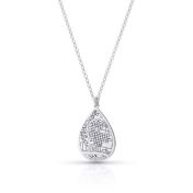 Cherished Spot Engraved Map Necklace [Sterling Silver]