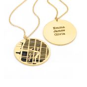 Precious Spot Map Silhouette Necklace [14 Karat Gold]