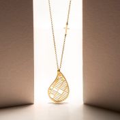 Threads Of Life Map Necklace with Sideways Cross [18K Gold Vermeil]