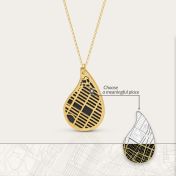 Threads Of Life Silhouette Map Necklace [14 Karat Gold]
