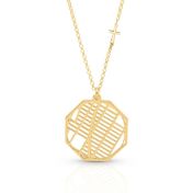 Tied Together Map Necklace with Sideways Cross [18K Gold Vermeil]