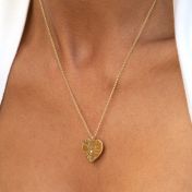 Ties of Heart Engraved Map Necklace [18K Gold Vermeil]