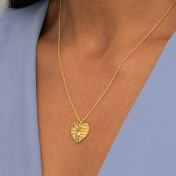 Ties of Heart Engraved Map Necklace [18K Gold Vermeil]