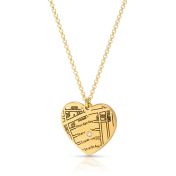 Ties of Heart Engraved Map Necklace [18K Gold Vermeil]