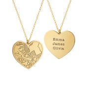 Ties of Heart Engraved Map Necklace [18K Gold Vermeil]