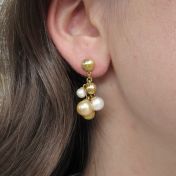 Up and Up Pearl Earrings [18K Gold]
