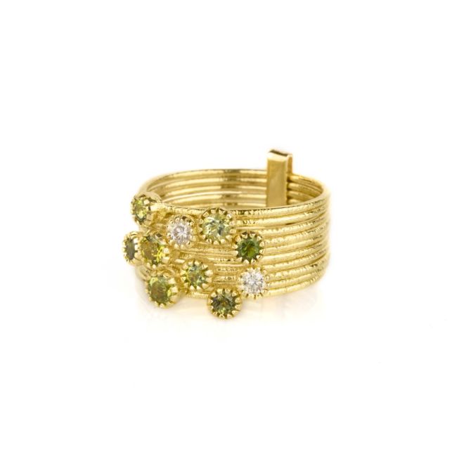 Green Tourmaline Bundle Ring [18K Gold]