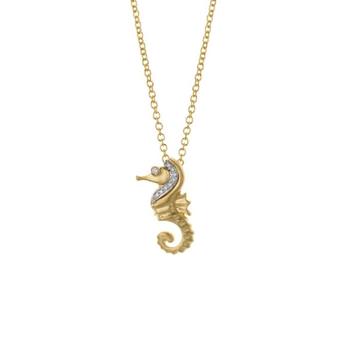 Ocean Elegance Seahorse Necklace [18K Gold]