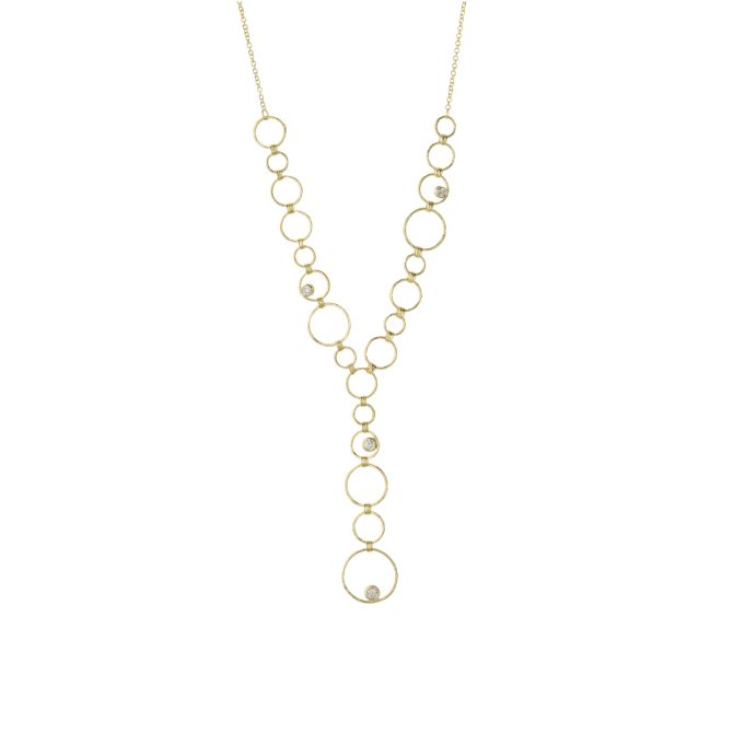 Rounds and Rings Vertical Necklace [18K Gold]