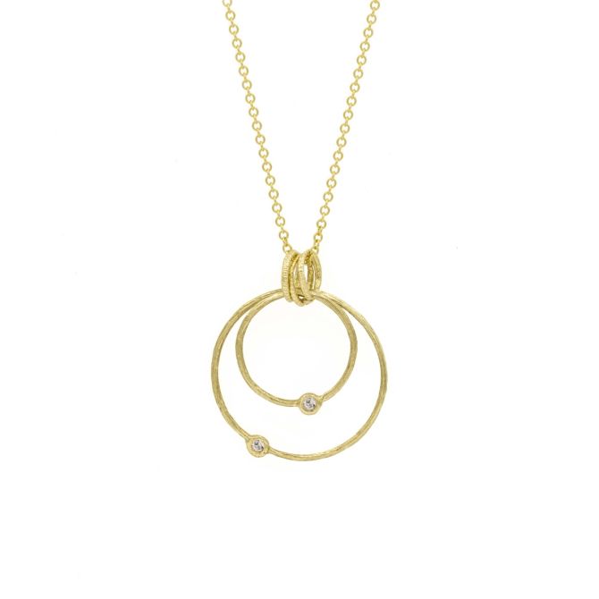 Spheres of Love Diamond Necklace in solid gold [14K Gold]