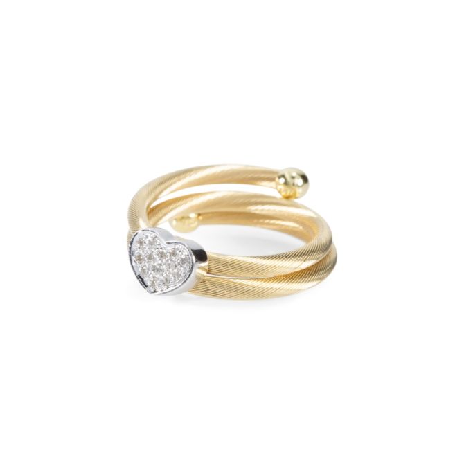 Springy Heart Diamond Ring [18K Gold]