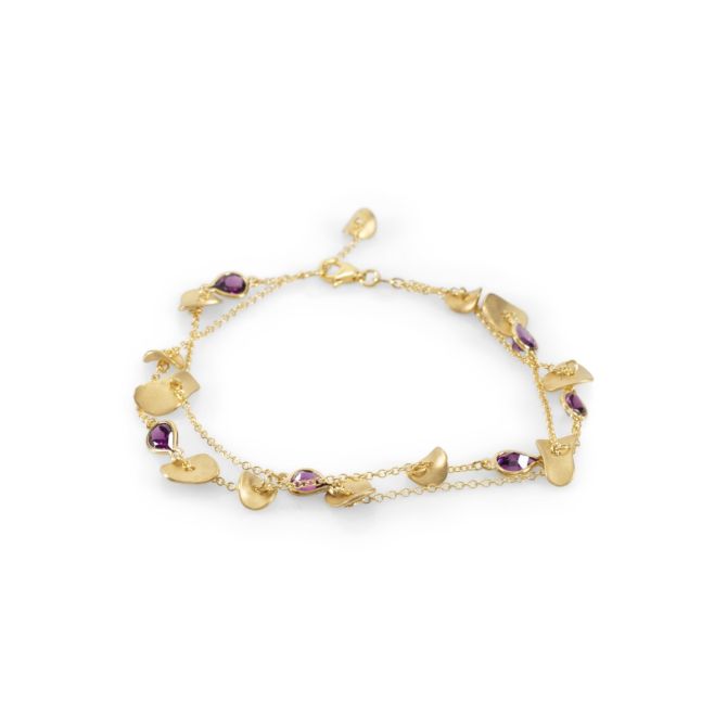 Tranquil Pebbles Rhodolite Bracelet [18K Gold]