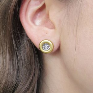 Dainty Pave Earrings [18K Gold]