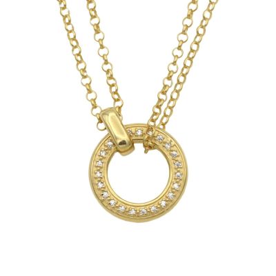 Anna Double Layer Crystal Necklace [18K Gold Vermeil] - with Zodiac Signs
