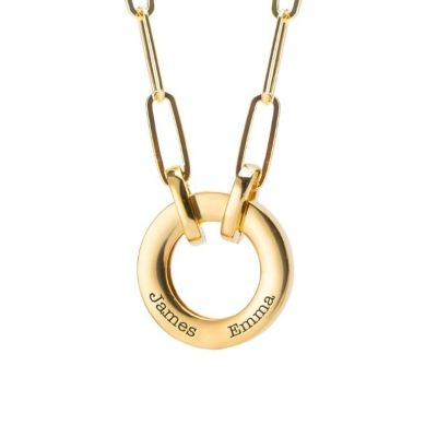 Family Circle Link Chain Name Necklace [18K Gold Vermeil]