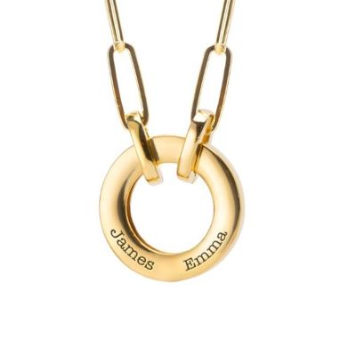 Family Circle Link Chain Name Necklace [18K Gold Vermeil]
