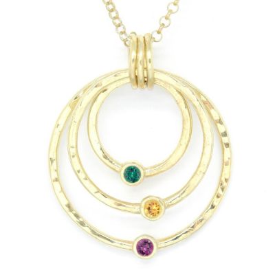 Spheres of Love Birthstone Necklace [Hammered - 18K Gold Vermeil]