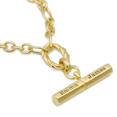 Destiny T Bar Name Necklace [18K Gold Vermeil]