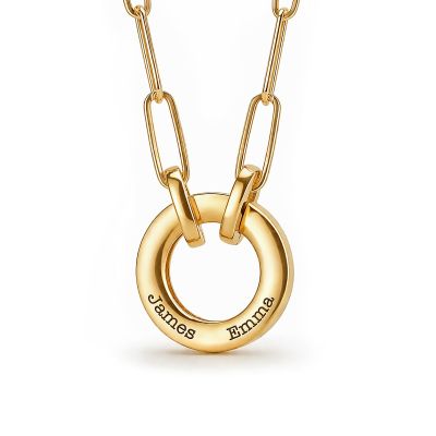 Family Circle Link Chain Name Necklace [18K Gold Vermeil]